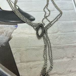 Judith Jack 925 Sterling silver vintage real marcasite necklace 18 inch